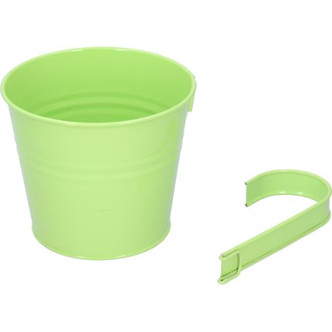 Ensemble de 4 pots muraux en fer pour plantes succulentes, accessoires de jardin et de balcon (vert clair détachable) (1/5)