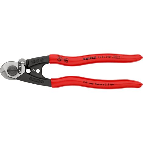 KNIPEX 95 61 190 SB Wire Rope Cutter forged plastic coated 190 mm (1/5)