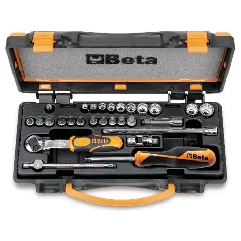 Clé à douille et jeu d'accessoires 1/4 beta 900mb/c28 - 28
