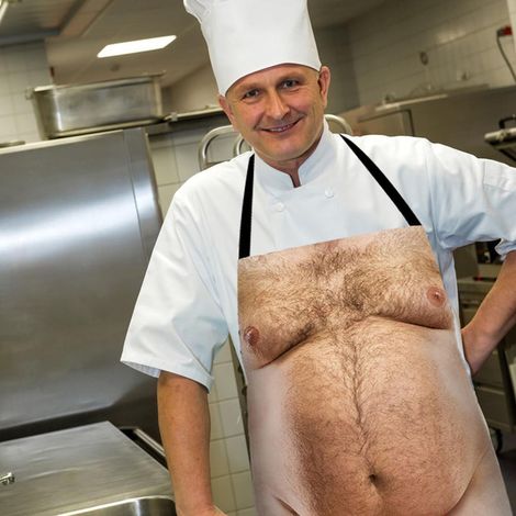 Lustige Kochschürzen mit Bauchmotiv für Männer, Grillschürzen mit witzigem Aufdruck, 3D-Schürze