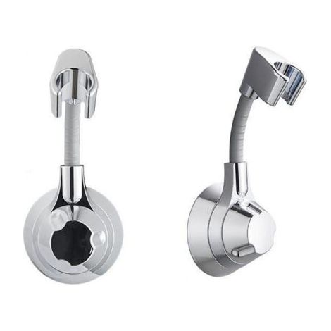 Support Pommeau de Douche Sans Perçage, Accroche Pommeau de Douche, Support Douchette Mural Charge Jusqu'à 5 kg, Support de Douche, pour Pommeau de Douche Douchette Salle de Bain (Argent) (1/5)