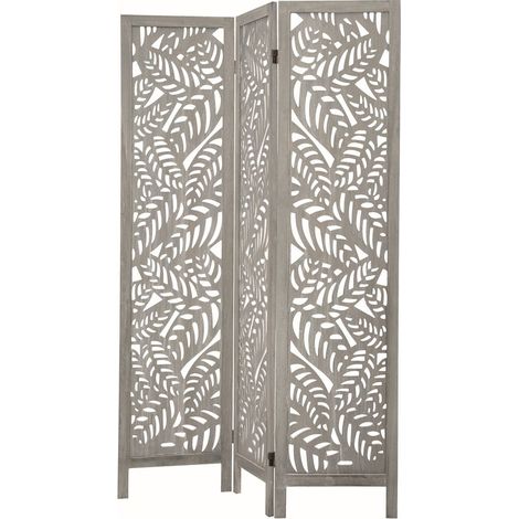 Biombo mampara de separación en madera de pino, diseño NIZA Gris. (1/3)