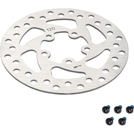 Frein à disque à cinq trous de 120 mm pour trottinette électrique M365 PRO : plaquettes de frein en acier inoxydable et disque de frein. (1/4)
