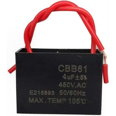 450V Run Capacitor for Fan and Motor Applications 1-20uF CBB61 Series Ceiling Exhaust-Compatible Capacitors (1/5)