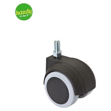 Ruota gemellata Masidef in nylon/gomma 50 mm attacco a vite M8 portata max. 65 kg