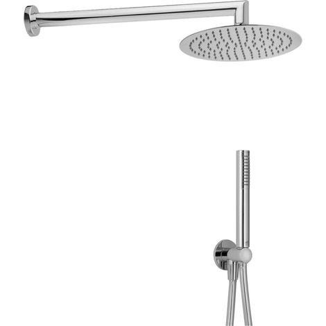 Kit braccio doccia 350mm con soffione e doccetta tondo Cisal DS0K02021 (1/2)