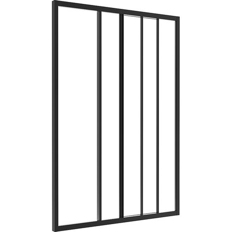 Vetrata scorrevole 90 x 130 cm in Alluminio termolaccato Nero - RAVENA