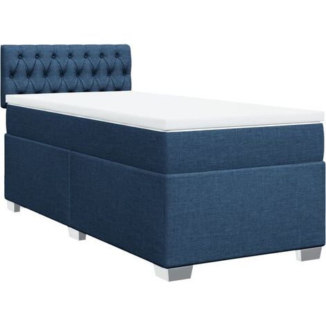 Cadre de lit en tissu, matelas inclus, bleu, 80 x 200 cm (1/5)