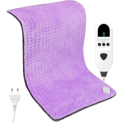 Coussin Chauffant, Tapis Chauffant 30×60cm avec Arrêt Automatique et Niveaux de Température Lavable en Machine, Coussin Chauffant Dos Epaule et Nuque, ChauffantElectrique, Flanelle Douce (1/5)
