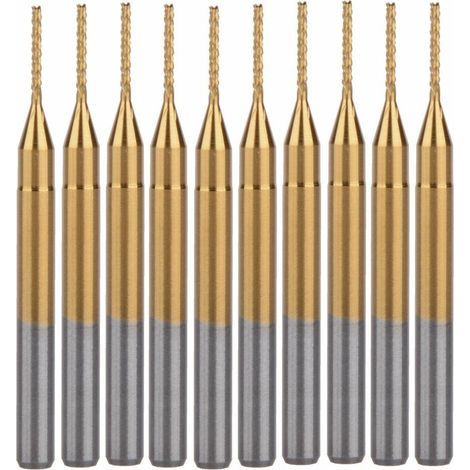 Jeu de 10 fraises et outils de tournage CNC, 0,8 mm, revêtement titane (1/4)