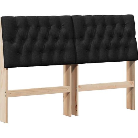 Maison Exclusive - Tête de lit capitonnée Noir 160 cm Pin massif