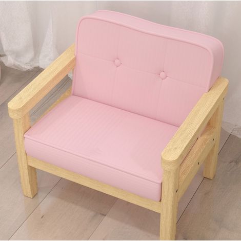 fauteuil enfant 46,5x44x45 cm rose – dossier rembourré, montage rapide (1/5)