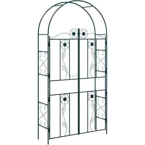 Arche de jardin verte unie, 115 x 37 x 226 cm (1/5)