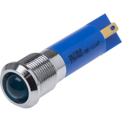Voyant LED lumineux Bleu RS PRO, dia. 12mm, 230V c.a., IP67 ( Prix pour 1 )