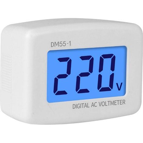 Voltmetro digitale, DM55-1-EU Voltmetro CA digitale ad alta precisione per elettrodomestici Spina UE 230 V 50 Hz Misuratore di tensione digitale (1/5)