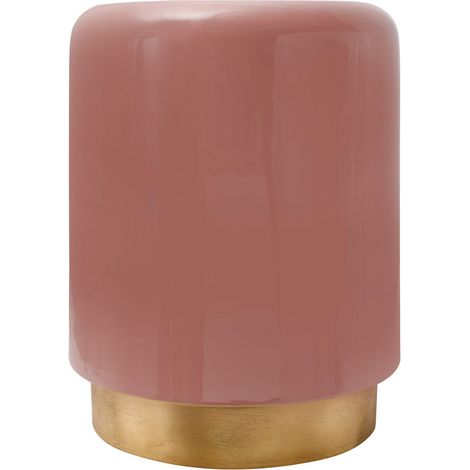 Tavolino Art Deco Rosa con Base Dorata (1/3)