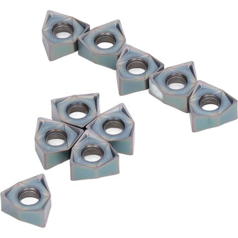 10 pièces plaquettes de fraisage en carbure cémenté CNC, revêtement TiN résistant à la chaleur, pour acier et métaux non ferreux (1/5)