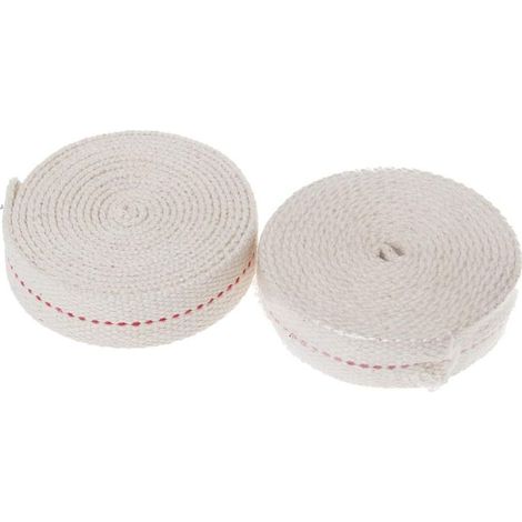2 Mètres Coton Mèche de Lampe, Mèches de Rechange Lanterne Mèches Pour Brûleurs Lampes à Huile ( Blanc )-Lot de 2 (1/5)