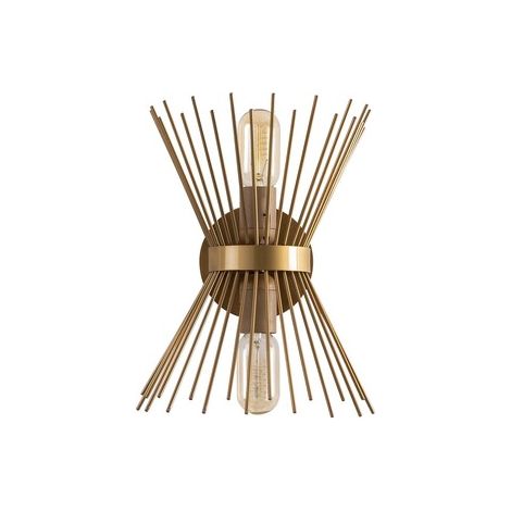 Aplique de pared, hierro , oro, 23x16x33, casquillo E 27 Max 40 W