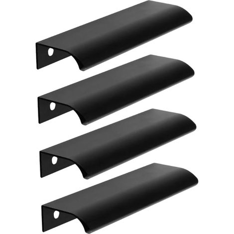 Set mit 4 modernen Küchenschrankgriffen, 120 mm Aluminium-Badezimmerschrankgriffe, Schwarz