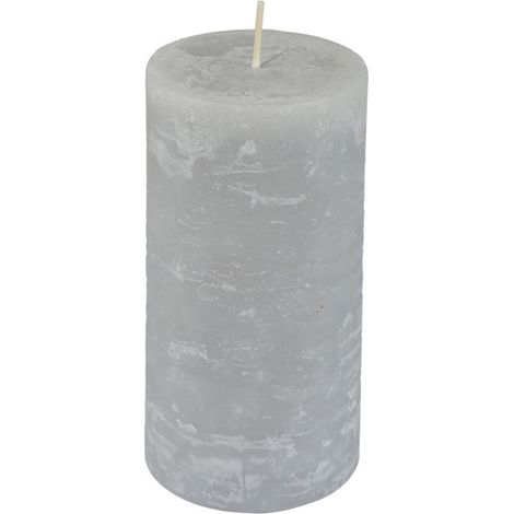 Bougie Pilier Déco "Rustique" 10cm Gris (1/3)