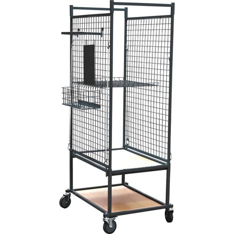 Chariot mobile pour pièces mécaniques ou carrosserie avec grilles latérales 600x900x1950mm DRAKKAR - 09060