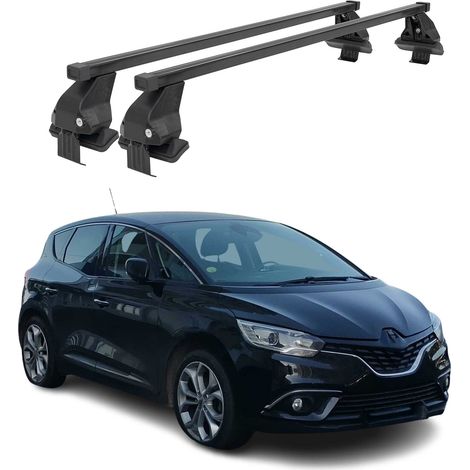OMAC Dachträger Querträger Stahl für Renault Grand Scenic IV 2016-2022 – Abschließbar – City-Crash-getestet – DIN 75302:2019 – ISO/PAS 11154:2006 – Max. 50 kg Schwarz (1/5)