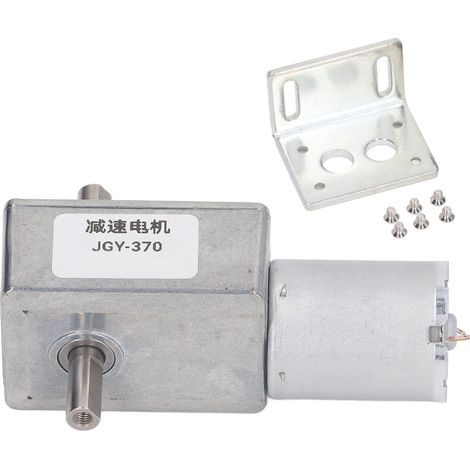 Moteur à courant continu 25kg.cm 12mm, Double arbre, engrenage à vis sans fin réversible autobloquant pour fours, Machines à laver, rideaux 12V 18RMP (1/5)