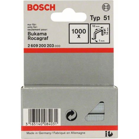 Attache plate pour fil plat type 51, 10 x 1 x 14 mm, lot de 1000