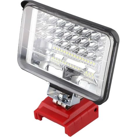 Lampe de travail LED DC 12 V avec clip pour adaptateur de batterie au lithium 18 V avec sortie USB et circuit de protection pour un courant de charge stable (12,7 cm) (1/5)