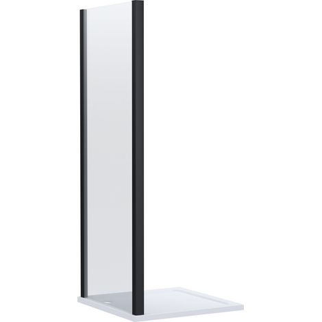 Ellenhall Contemporary Shower Enclosure 8mm Glass Side Panel, 1000mm, Matt Black
