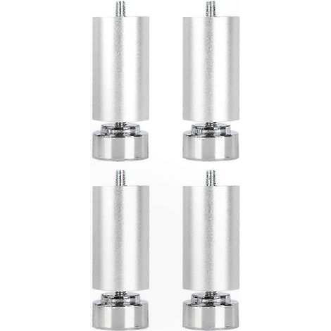 Pieds métalliques réglables à filetage M10, adaptés aux canapés, lits, tables, armoires, argent, 25 cm. (1/5)