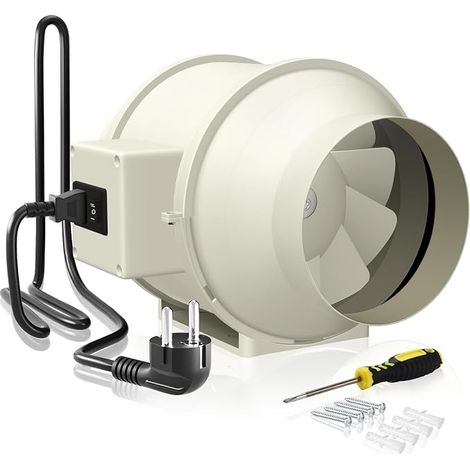 125mm Adjustable Air Extractor Fan 285 m³/h Silent Extractor Fan with IEC EU Plug 1.5m EU Power Cord for VMC Bathroom, Kitchen and Garage (1/5)
