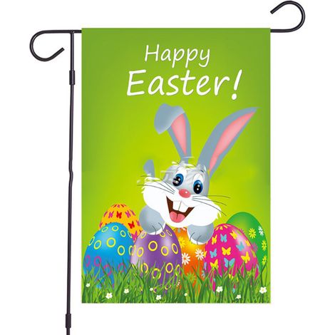 Drapeau De Jardin - Lapin De Pâques - 45 X 30 Cm - Double Face - Pour Extérieur - 1 Pièce (1/5)