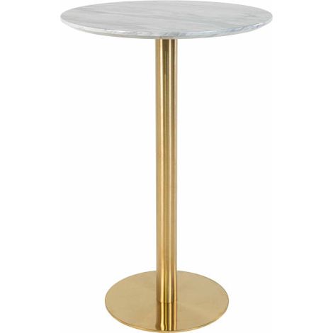 COOPER-Table de bar décor marbre et laiton ø70x105 cm (1/5)