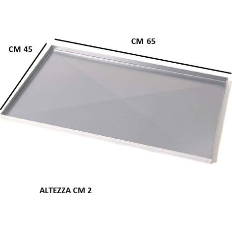 Teglia da Forno Rettangolare con diagonali Anti-Deformazione in Alluminio 3003 Diamantata Professionale Made in Italy Bordi Dritti Ideale per Pizza Pasticceria e Focaccia - MISURA: Teglia cm 65x45 H2
