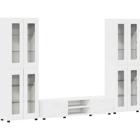Maison Exclusive - Set mobile TV con porta FLORIN 3 pcs Bianco Legno multistrato