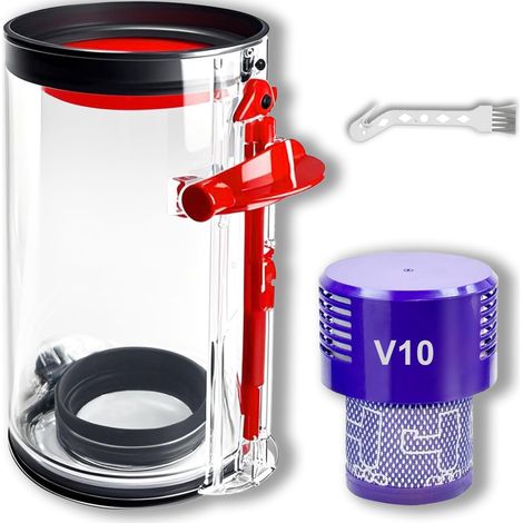 1 Bac à Poussière,Filtre HEPA,Plastique Transparent,Pour Dyson V10 SV12 SV13 SV27,Aspirateur Pièces Détachées (1/5)