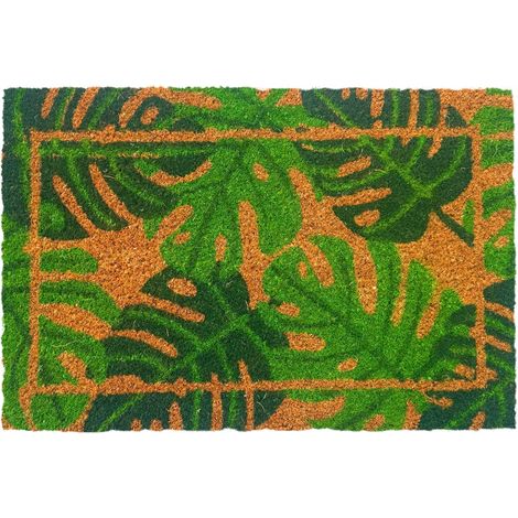 Coconut Fibre Doormat, Botanical Design, 60x40 cm (1/5)
