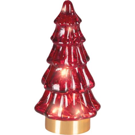 Batt. Micro LED Glasbaum rot 5 Etag. Ø 6 cm H: 12,8 cm ww