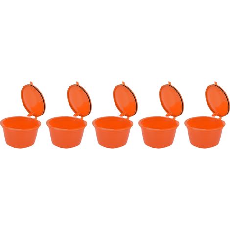 5er-Set wiederverwendbare 50-ml-Kaffeefilter für DOLCE GUSTO Maschinen mit Löffel – Orange (1/5)