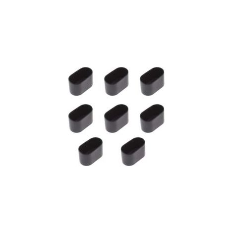 (Noir) Lot de 8 embouts ovales pour pieds de table et de chaise, revêtement en caoutchouc souple et résistant aux rayures – 40 x 20 mm (Noir) - Crezuo (1/4)