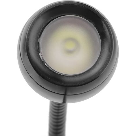 Lampe de lecture LED portable USB à long col flexible 1W (noir + blanc chaud) (1/5)