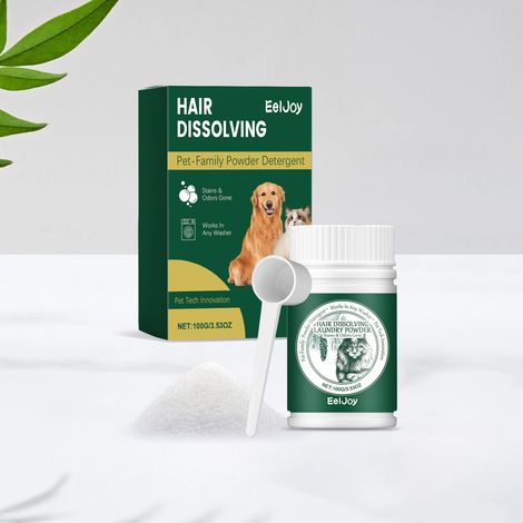 Pet hair cleaning powder, hair dissolving laundry detergent, cat and dog detergent, stain remover -- 100g1, spoon1 (1/5)