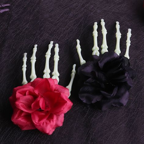 Main D'os Halloween - Décor Fantôme Effrayant - Support pour Ornement Squelette - Accessoire de Décoration Festive - 1 Pièce (1/2)