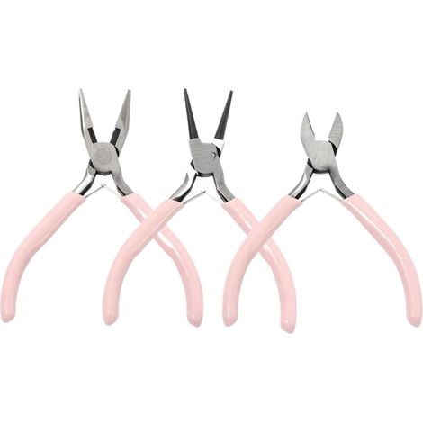 Pinces de bijoutier à bec rond 3 pièces métal, pour bricolage (1/5)