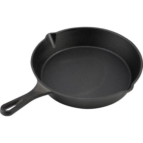 Poêle en fonte pour cuisson induction et gaz, ustensile de cuisine polyvalent pour repas et foyers. (1/5)