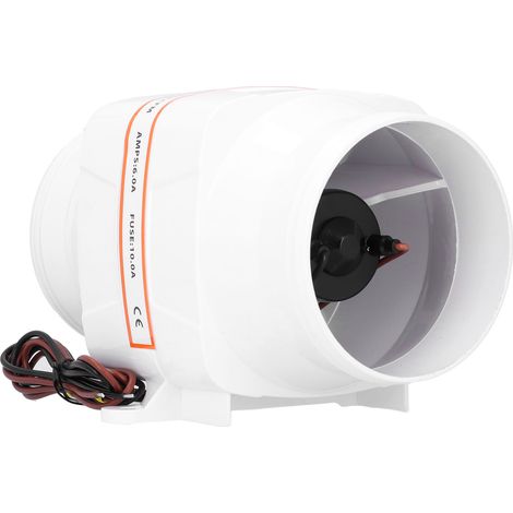 Ventilateur de cale en ligne de 4 pouces et 270 CFM, 12 V, débit d'air élevé, accessoire marin résistant à la corrosion. (1/5)