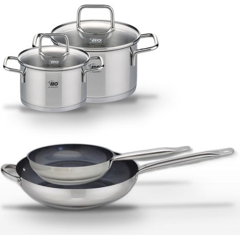 Lot 2 Poêles 24/32cm et 2 Faitouts 16/20cm Elo Profi Therm Platinum (1/5)