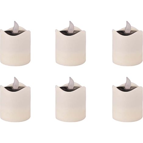 Lot de 6 bougies solaires LED étanches, romantiques, électroniques, type bougie chauffe-plat, fausses bougies, veilleuse solaire d (1/5)